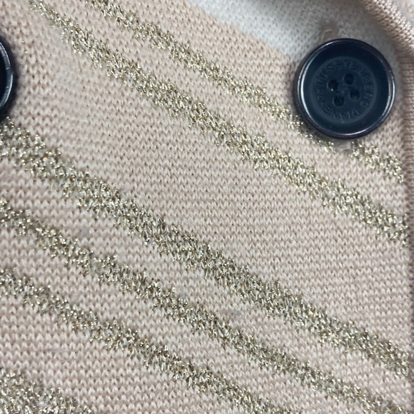 DVF  Metallic Stripe Double Breasted Knit Cardigan Sweater - Size S/M - Picture 8 of 13